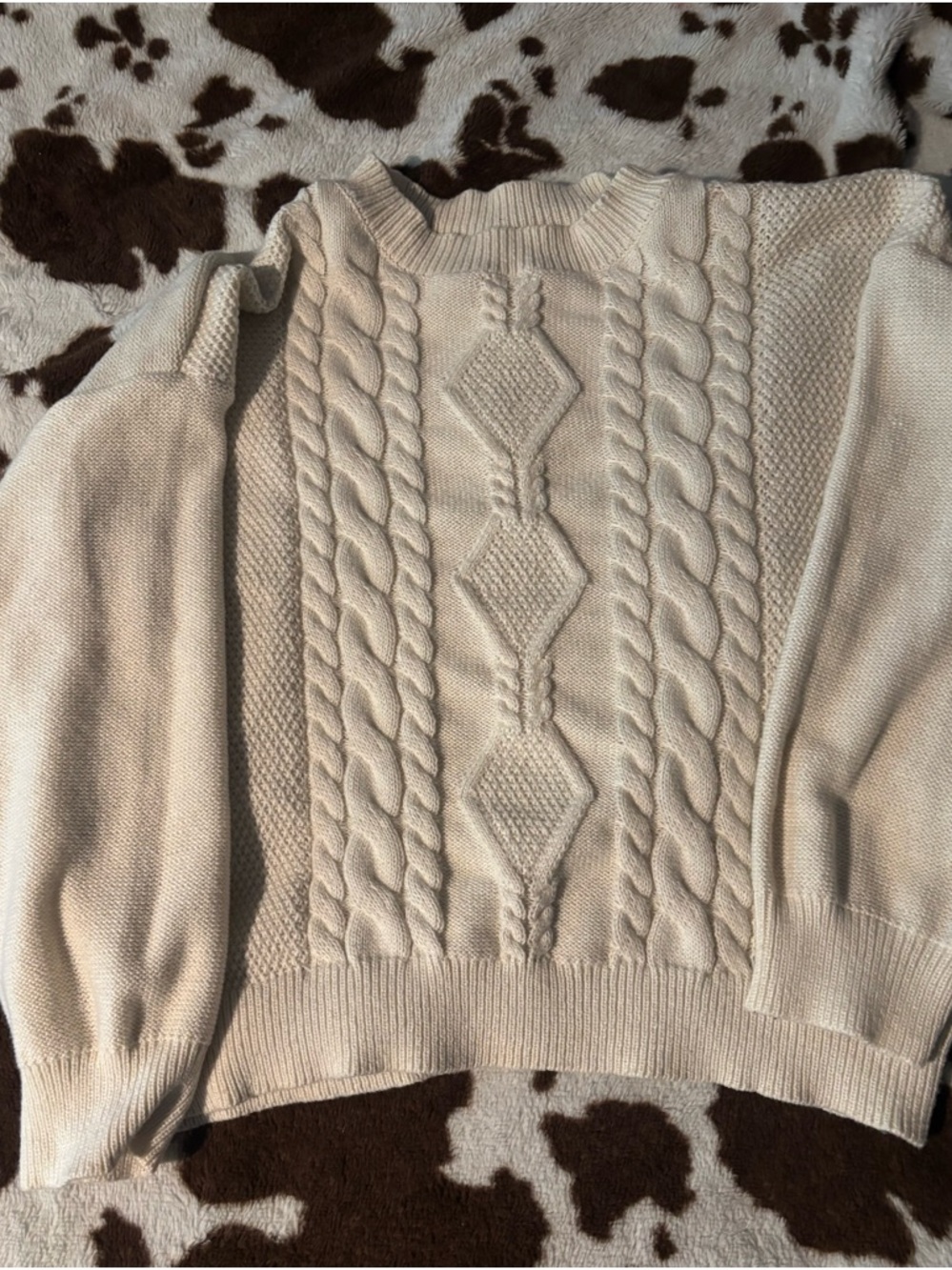 Cream Cable Knit Sweater